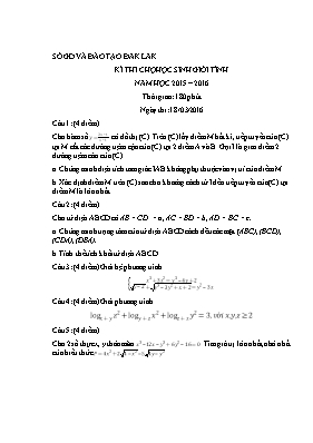Đề thi chọ học sinh giỏi tỉnh Toán 11